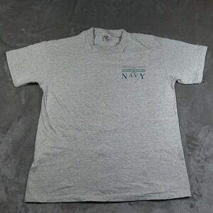 Vintage United States Navy Shirt Mens XL Gray Made In USA Military Jerzees 90s